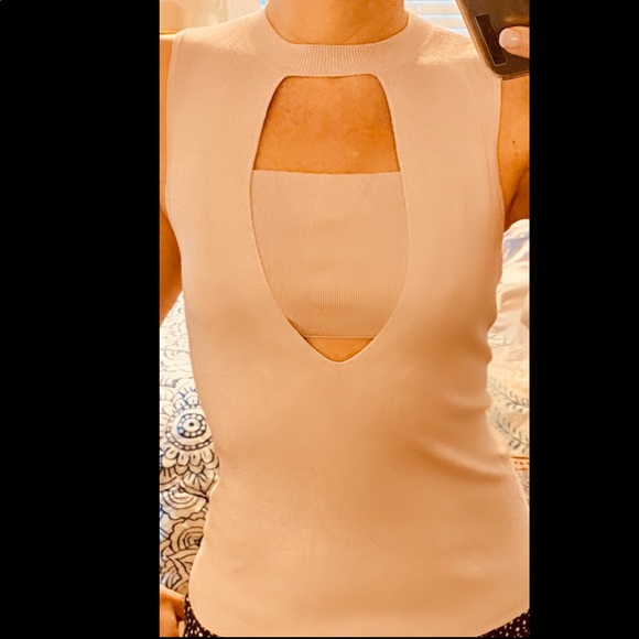 💜💗 NWT EXPRESS CUTOUT LIGHT KNIT SLEEVELESS TOP - Picture 1 of 4